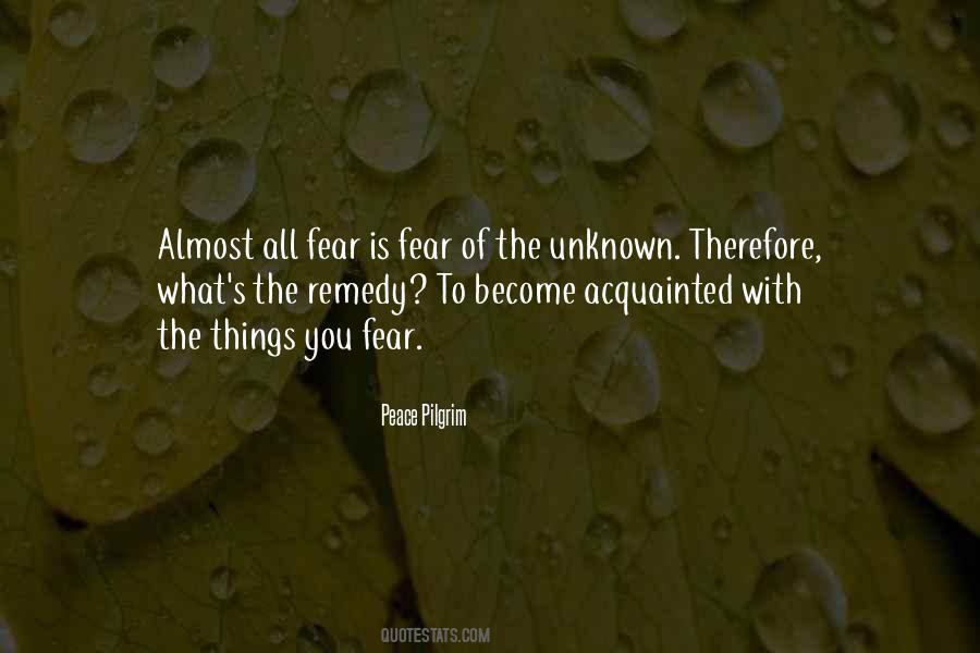 Quotes About Unknown Fear #163649