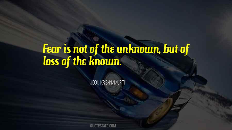 Quotes About Unknown Fear #549634