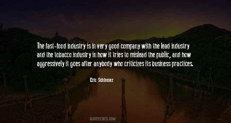 Quotes About Fast Food Industry #1321623