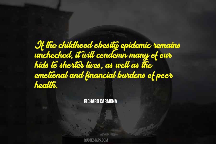 Epidemic Of Obesity Quotes #1161469