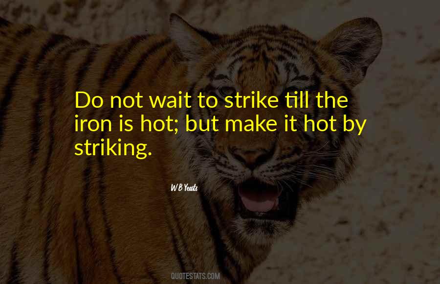 Quotes About Striking While The Iron Is Hot #1271324