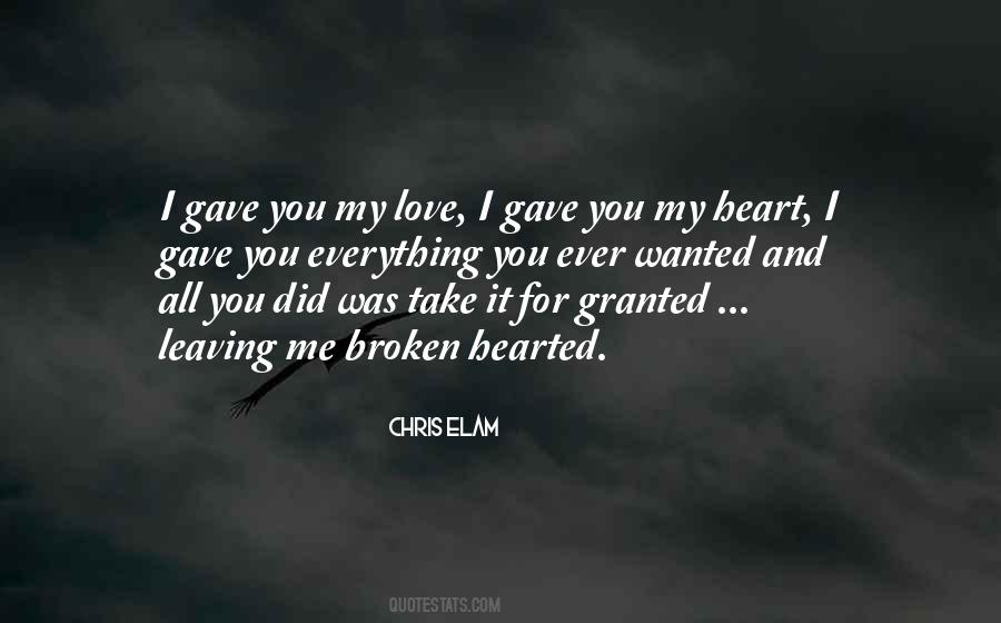 Quotes About Granted Love #411612