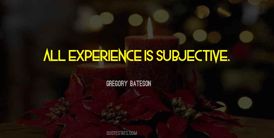 Subjective Experience Quotes #1190173