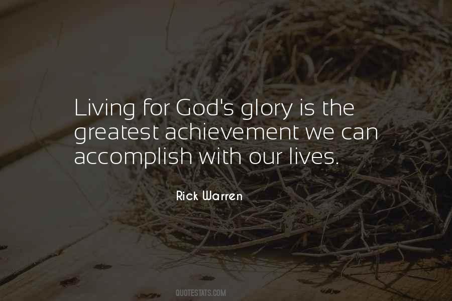 Living For God S Glory Quotes #78591