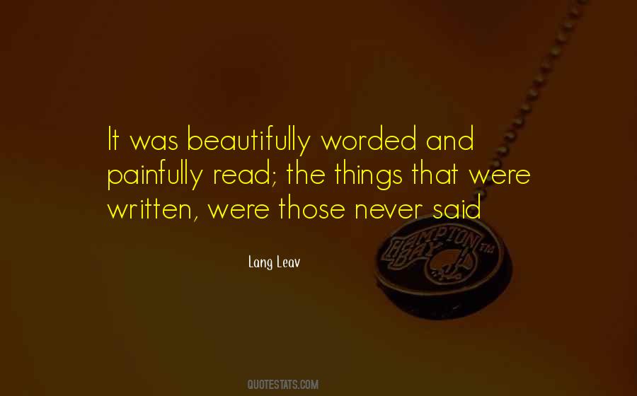 Quotes About Written #1825981