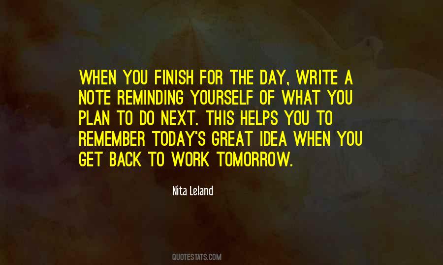 Quotes About Work Tomorrow #1301522