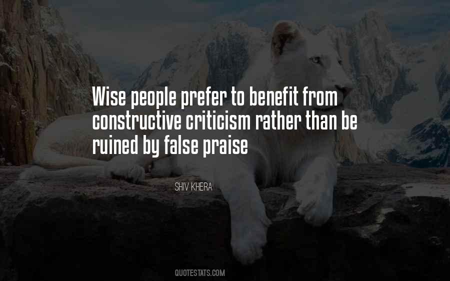 Quotes About False Praise #1786995