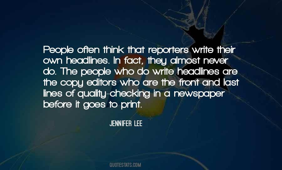 Quotes About Newspaper Editors #629970