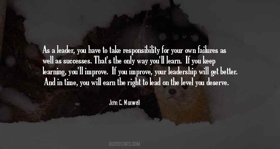 Quotes About Responsibility For Learning #1146255