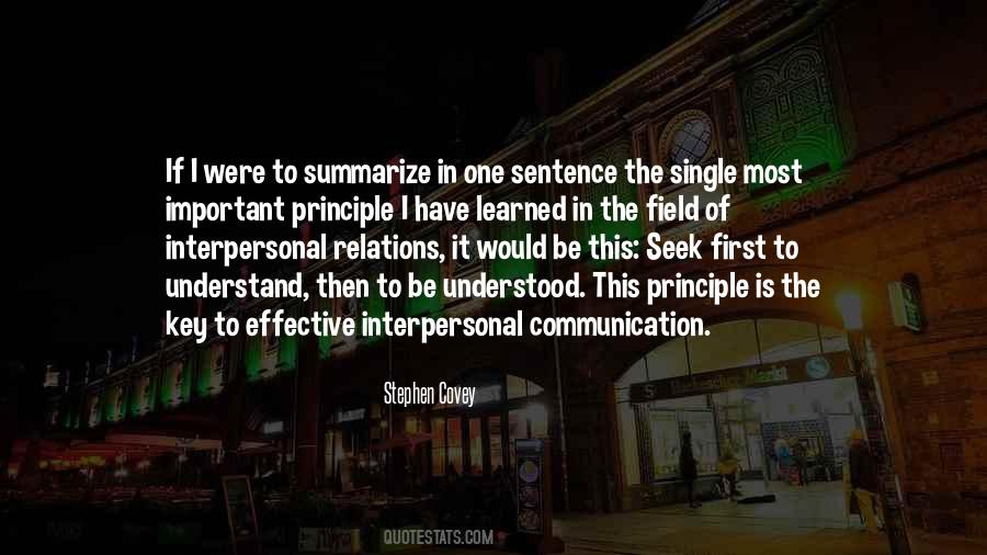 Quotes About Interpersonal Communication #610429