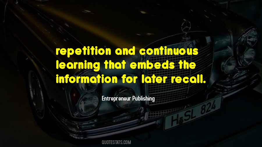 Quotes About Repetition And Learning #1140360