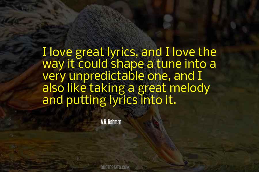 Quotes About Love Lyrics #111193