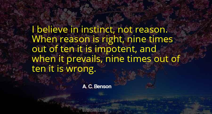Quotes About Reason And Instinct #1076532