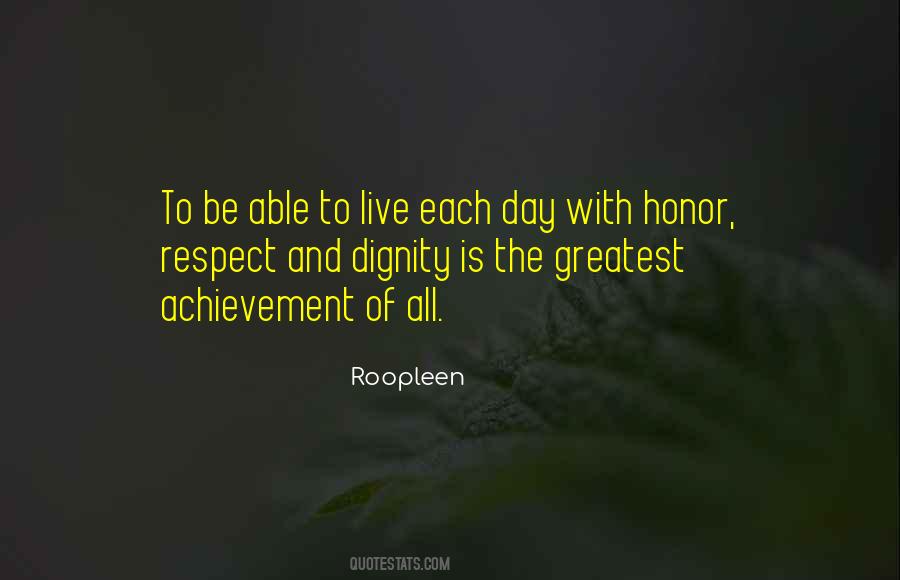 Quotes About Dignity And Honor #109034