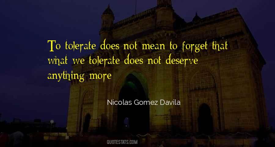Not Tolerate Quotes #139252