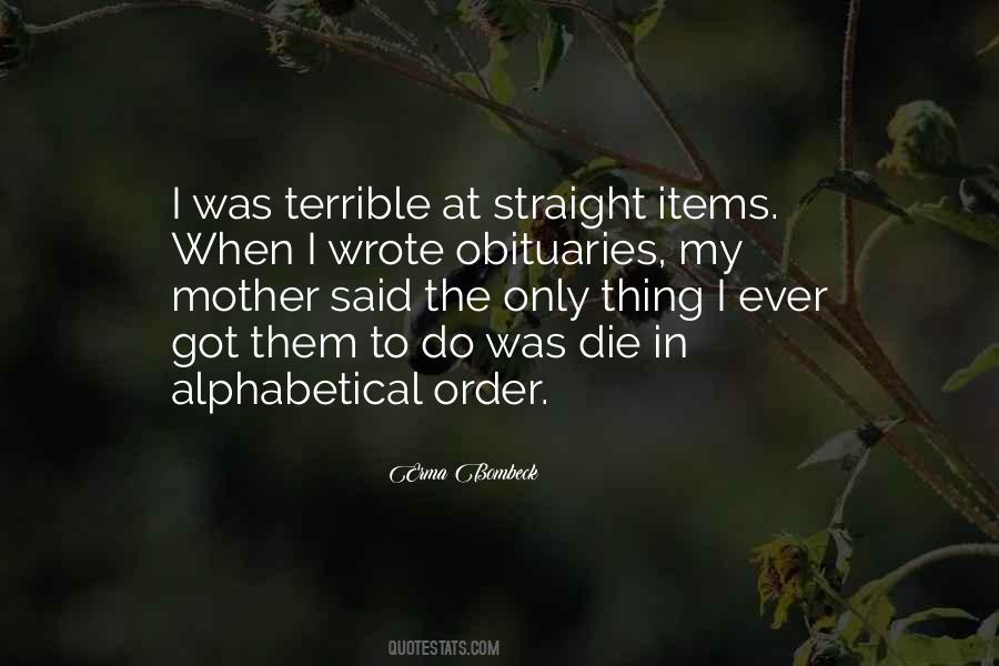 Quotes About Alphabetical Order #693570