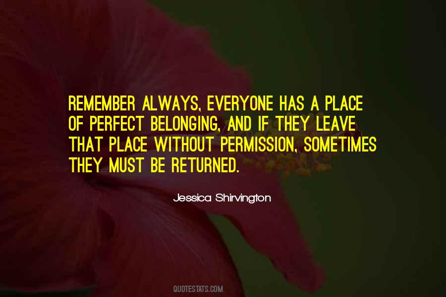 Belonging Place Quotes #1431147
