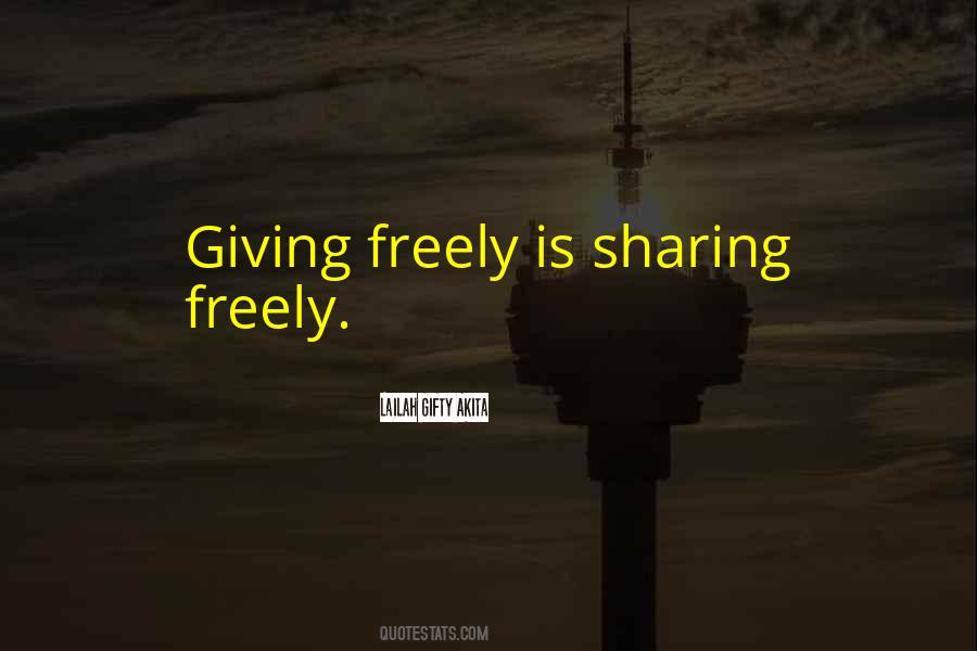 Quotes About Freely Giving #146593