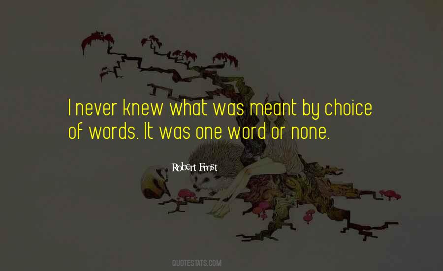 Quotes About Choice Of Words #1353280