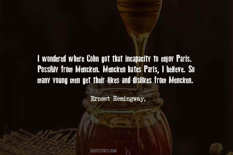 Ernest Hemingway Paris Quotes #880