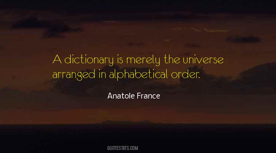 Quotes About Order In The Universe #547574
