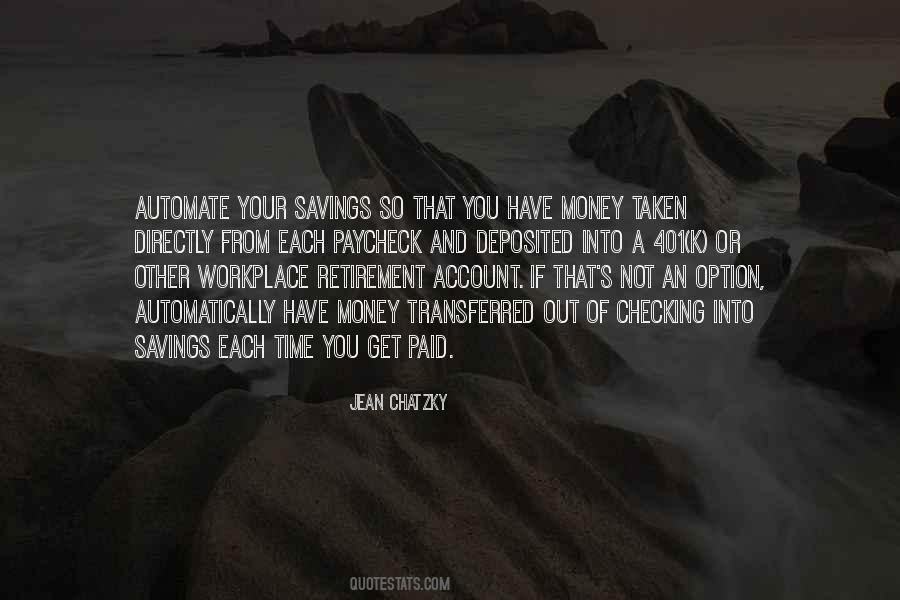 Quotes About Savings Money #1388612