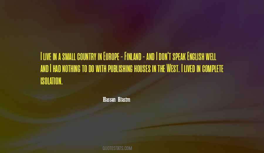 Small Country Quotes #168467