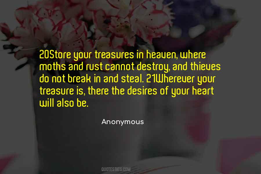 Quotes About Treasures In Heaven #147826