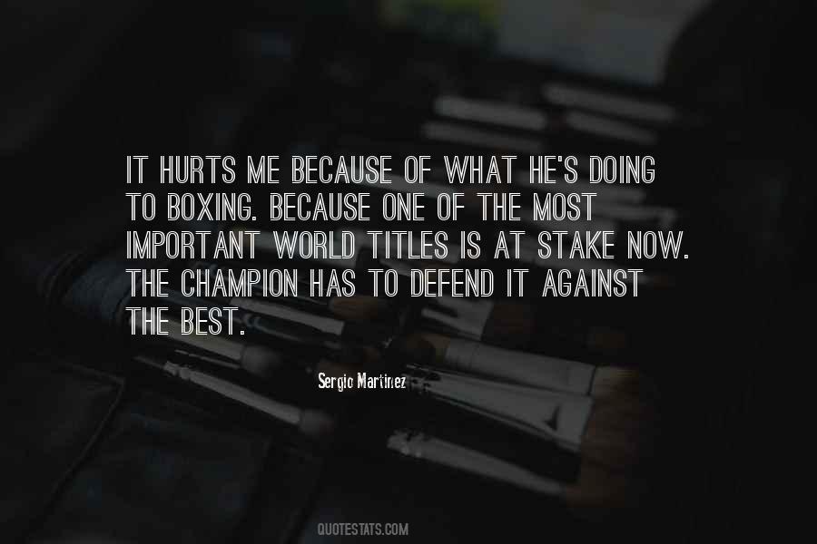 Quotes About What Hurts #169414