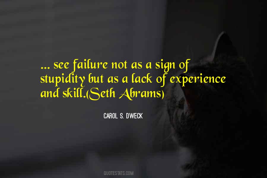 Quotes About Lack Of Experience #1856892