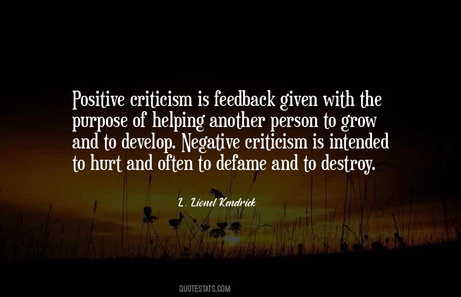 Quotes About Positive And Negative Feedback #1849907