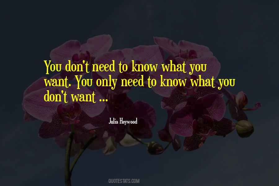 Quotes About Know What You Want #1571621