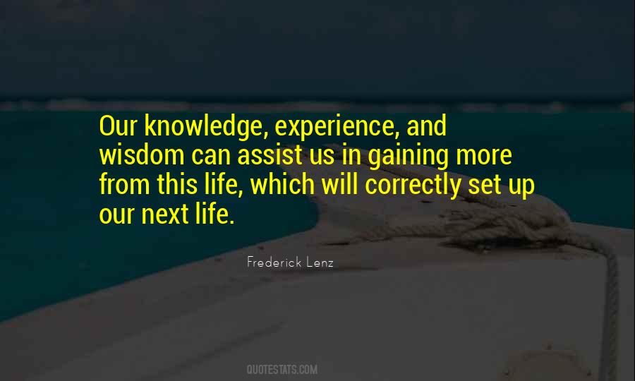 Knowledge Experience Quotes #169290