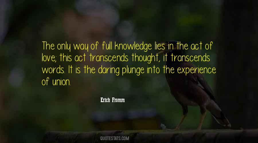 Knowledge Experience Quotes #254760