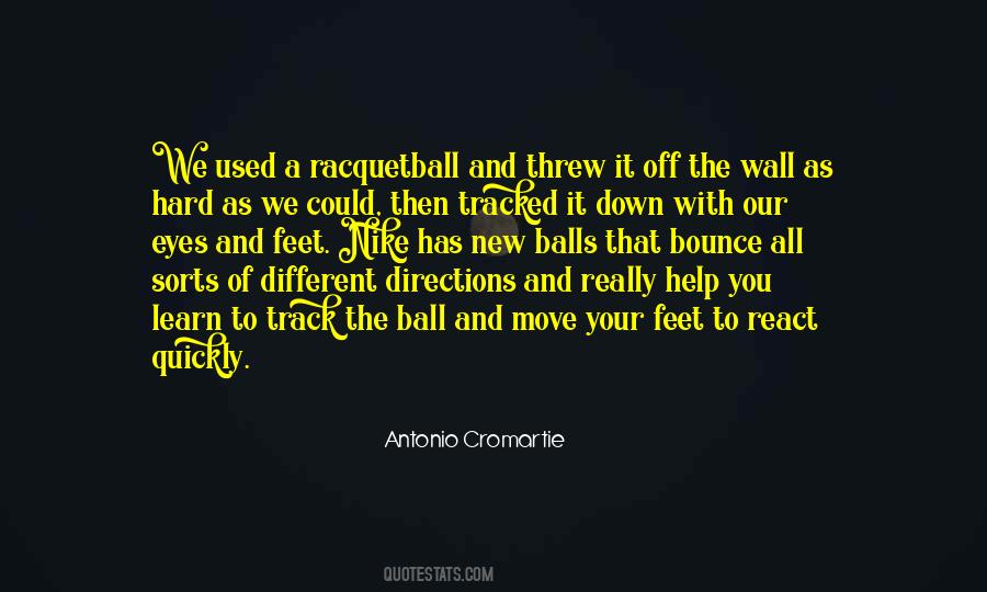 Antonio Cromartie quote: We used a racquetball and threw it off the wall