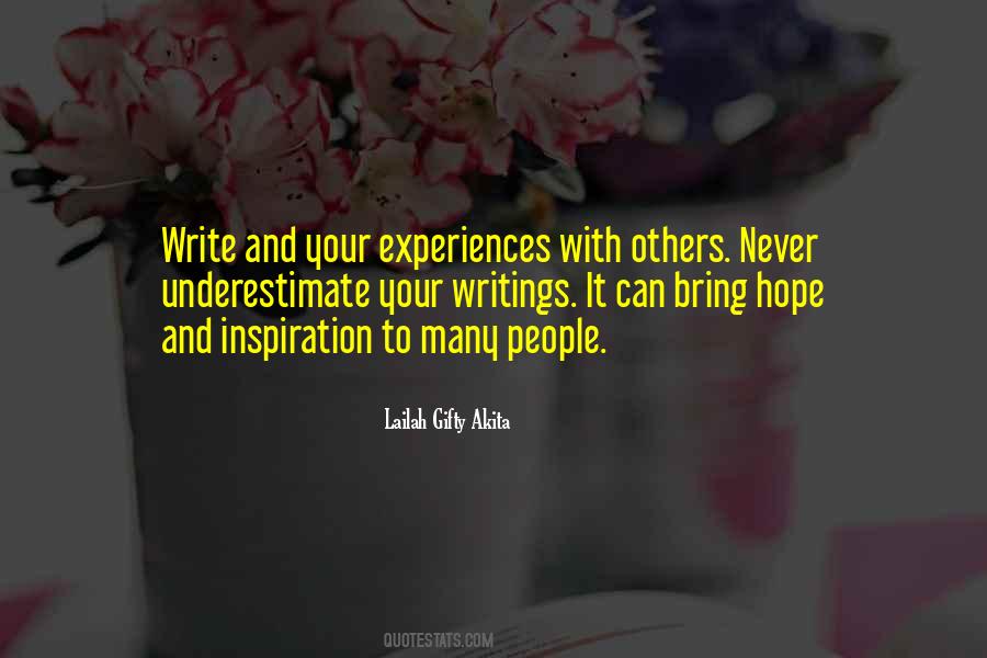 Inspiring Experiences Quotes #1860775