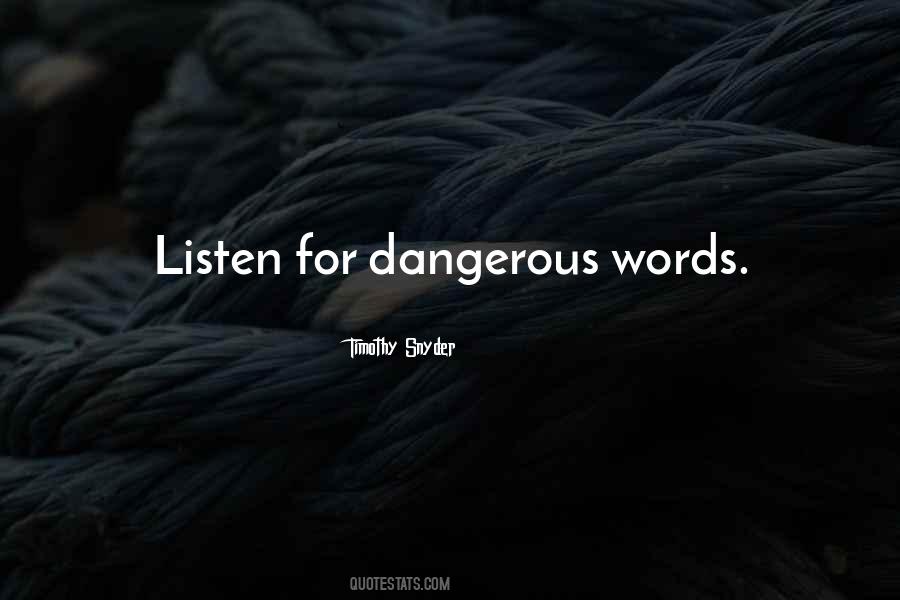 Quotes About Dangerous Words #507368
