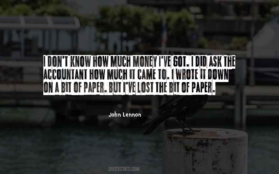 Quotes About Paper Money #627746