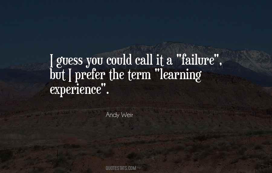 Experience Failure Quotes #1398695