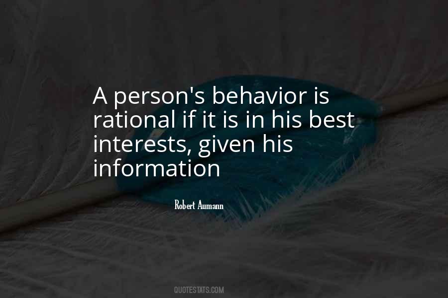 Quotes About Rational Behavior #1187521
