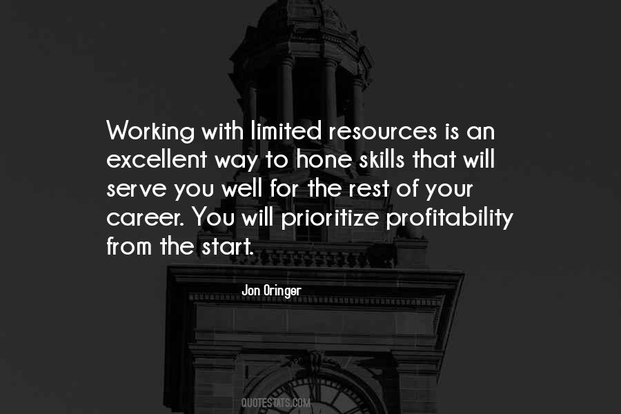 Quotes About Limited Resources #1564901