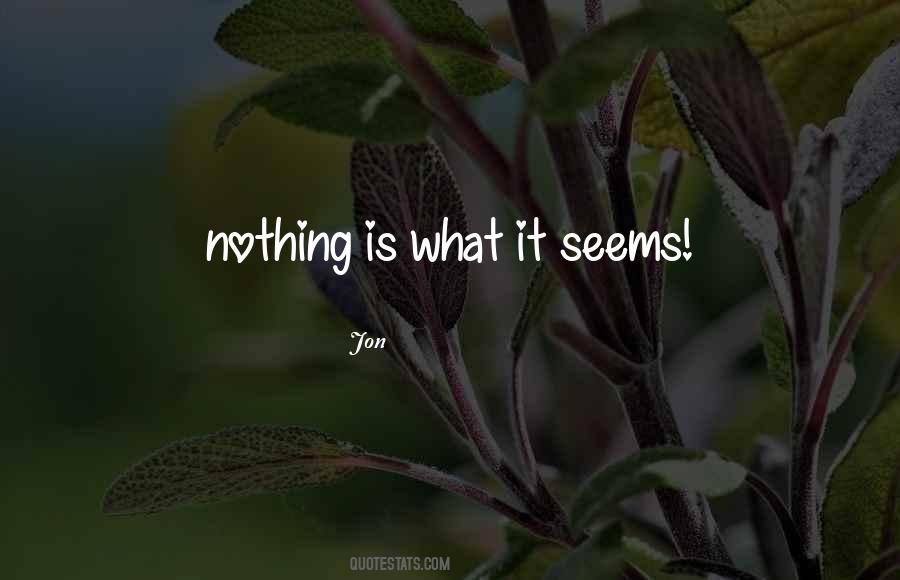 Quotes About Nothing Is What It Seems #1501632