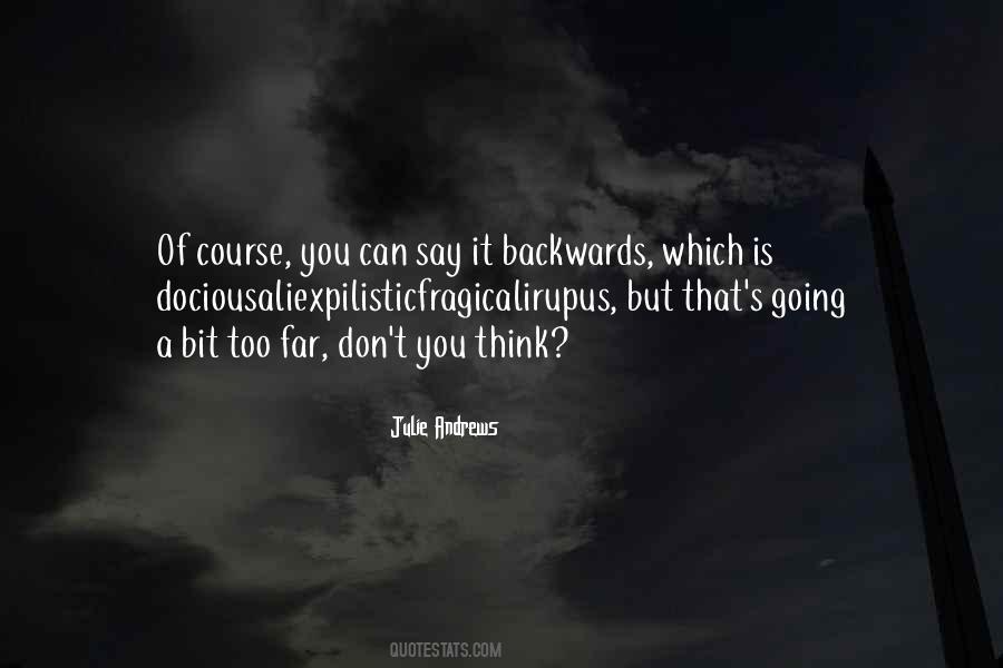 Quotes About Going Backwards #153294
