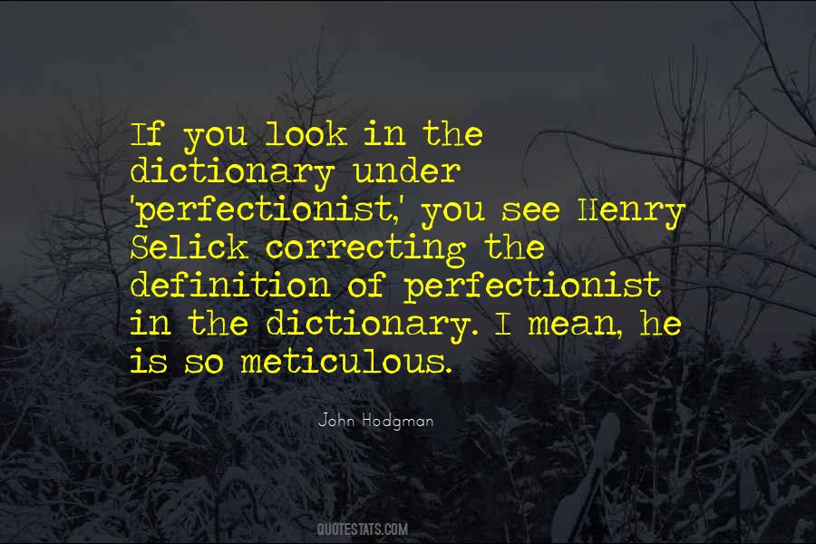 Quotes About Meticulous #1334359