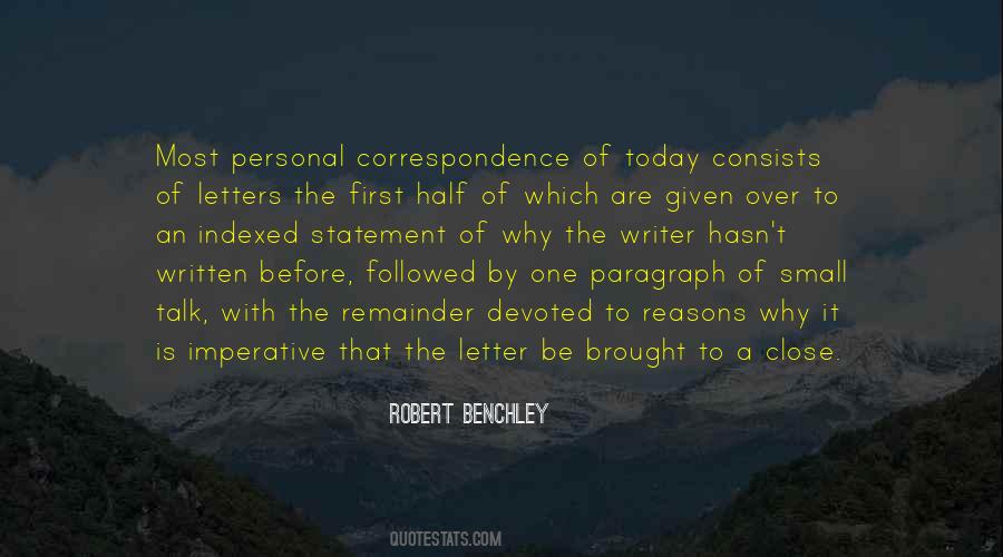 Quotes About Personal Correspondence #906934
