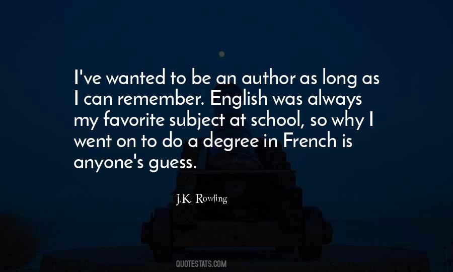 Quotes About Subject English #1299245