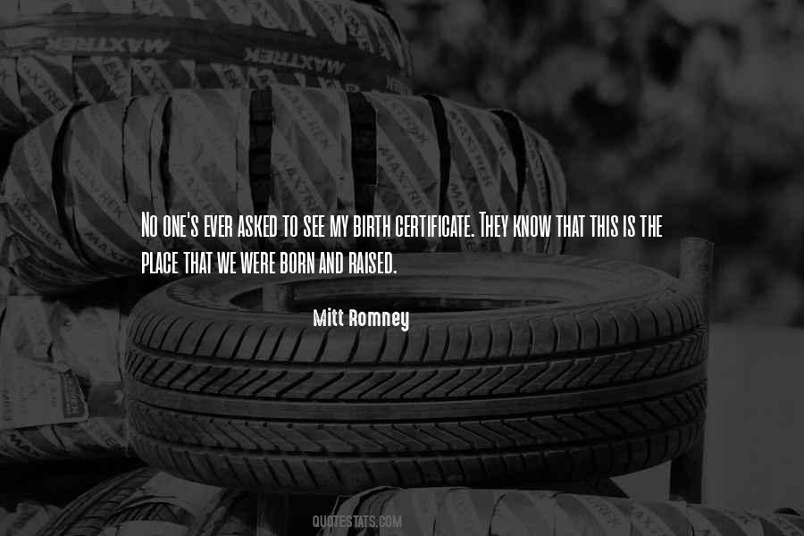 Birth Place Quotes #909915
