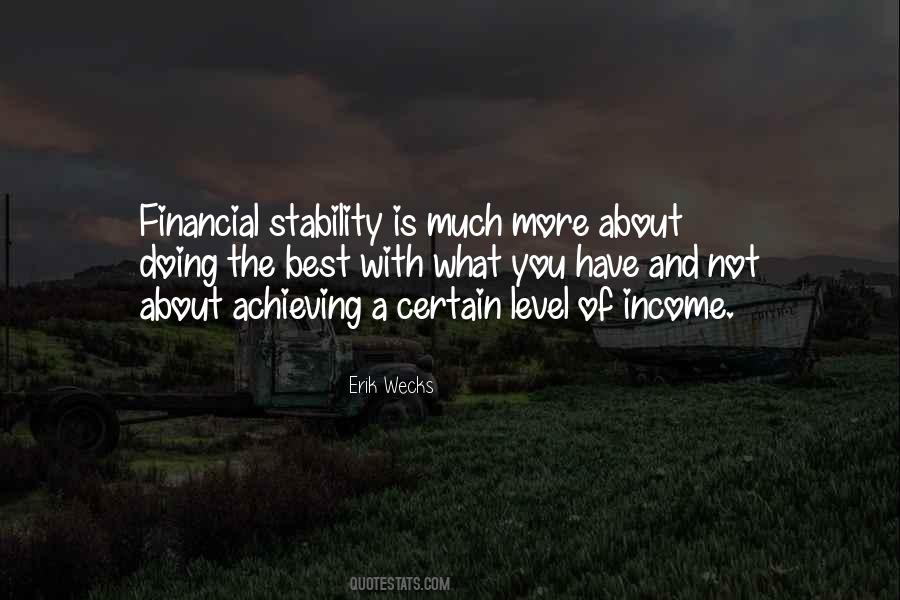 Quotes About Financial Stability #1078930