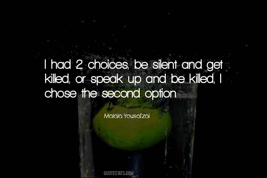 Quotes About Second Option #416758