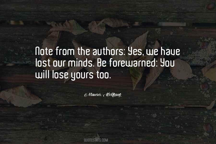 Forewarned Is Quotes #354665